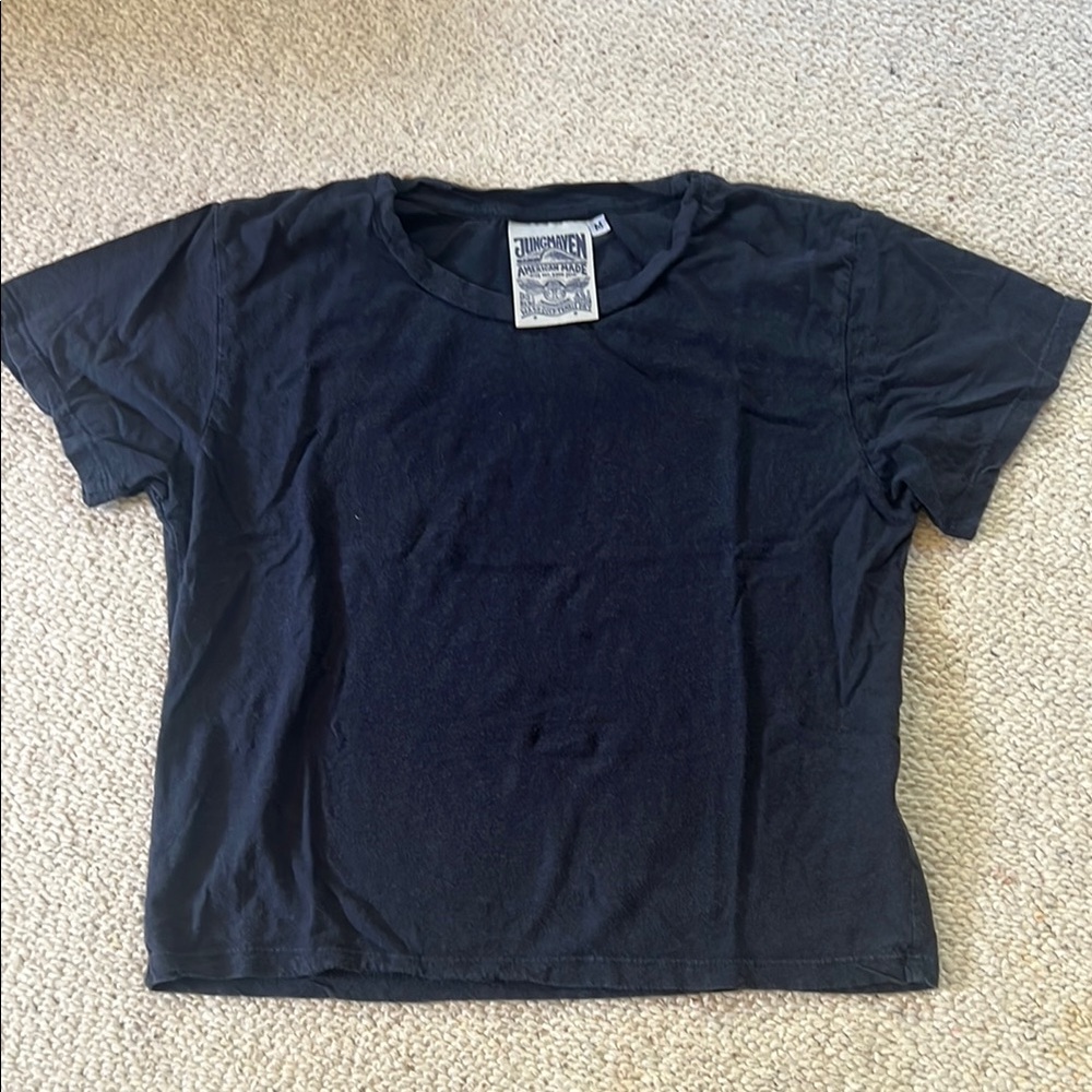Jungmaven Crop Lorel Tee size Medium Navy